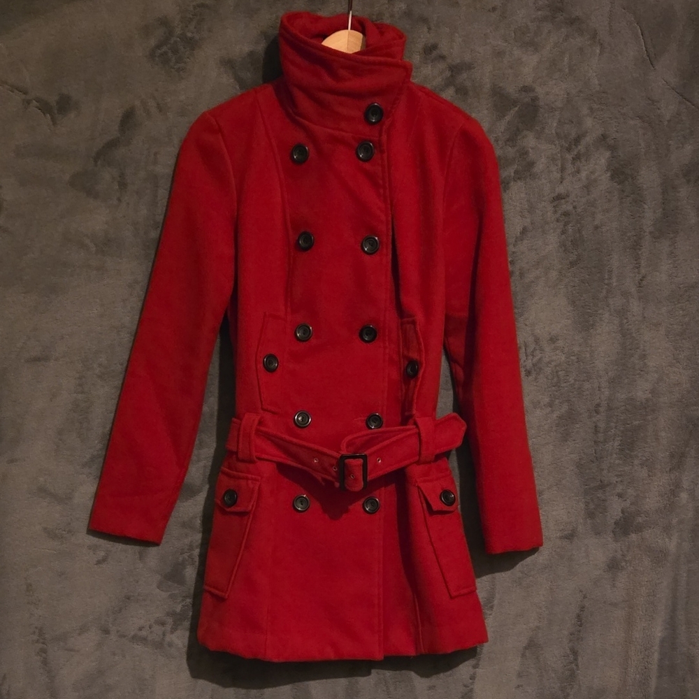 BCX Women's Vibrant Red Trench Coat